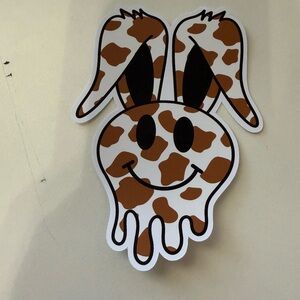 Cow print bunny ears card stock car freshie air freshener‎
